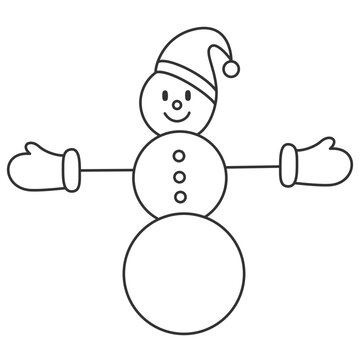 decoration for Christmas - a snowman. a snowman in an elf hat and mittens