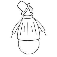 decoration for Christmas - a snowman. a snowman in a hat and fur coat