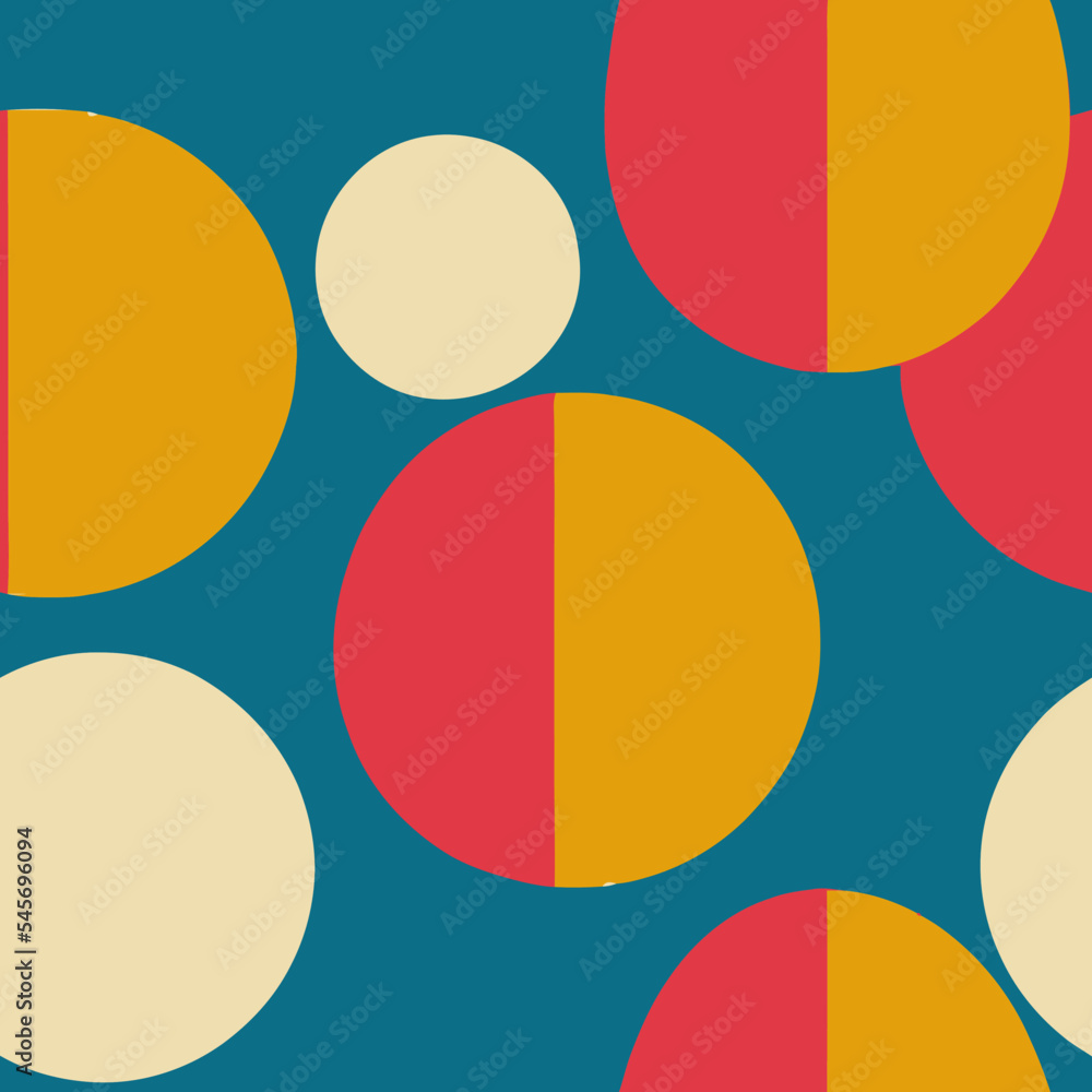Poster design of a colorful vivid seamless tile pattern with circles