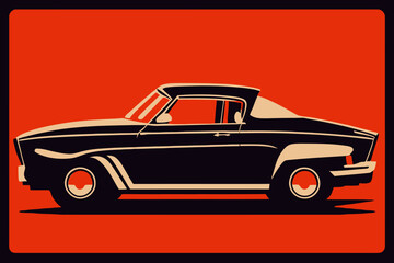 Obraz na płótnie Canvas Design of a black vintage car