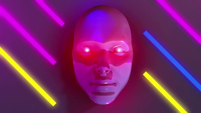 Abstract Face Light Dance VJ Background (Loop)