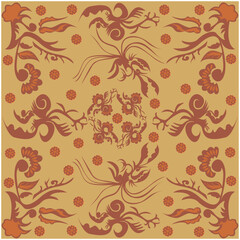 The latest elegant floral abstract batik