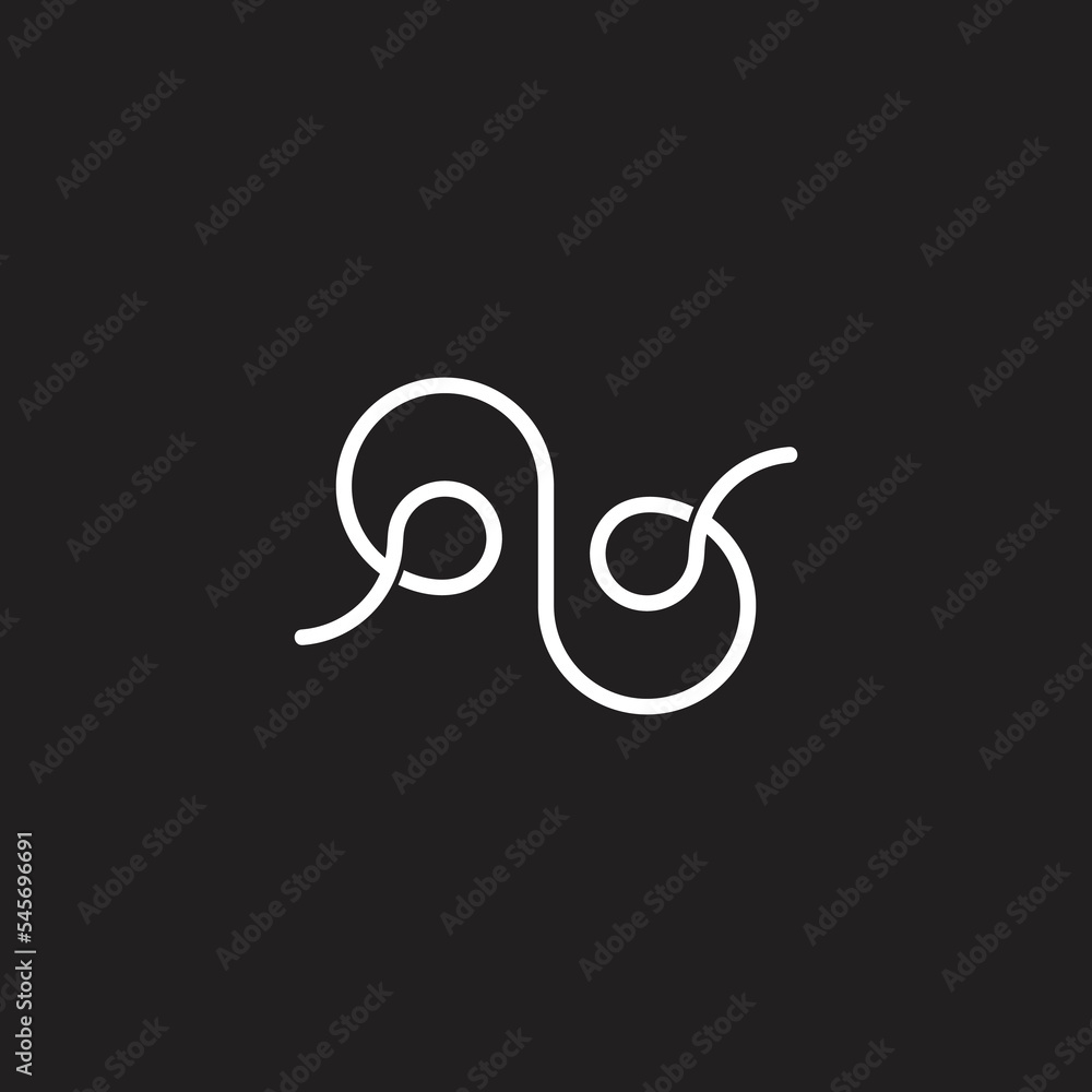 Poster thread line rope loop simple logo vector