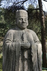 Fototapeta na wymiar Vertical shot of the statue in Ming Emperors Tomb, Nanjing, China