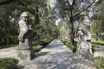 Group of statues in Ming Emperors Tomb, Nanjing, China