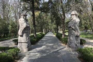 Group of statues in Ming Emperors Tomb, Nanjing, China