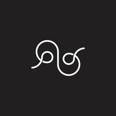 thread line rope loop simple logo vector