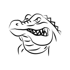 Crocodile line art design. logo. wild icon.