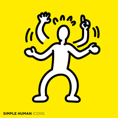 シンプルな人間のアイコンシリーズ　「言い訳をする人」