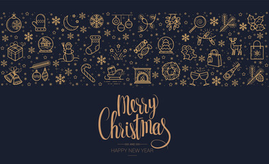 Fototapeta na wymiar Christmas and New year vector template
