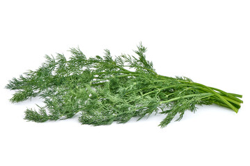 Fresh dill, isolated on white background.