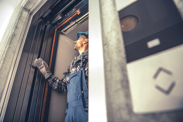 New Residential Building Elevator Installation - 545699867