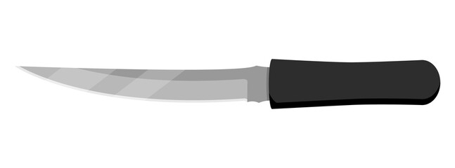 Kitchen knife for cooking. Cute knife isolated on white background. Vector illustration.