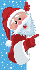 santa claus holding blank paper