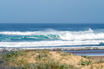 Fototapeta na wymiar Perfect wave in the ocean surf background