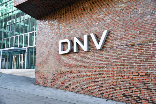 Hamburg, Germany - October 18, 2022: DNV Maritime in Hamburg, Germany - DNV is the world's largest classification society, providing services for 13,175 vessels