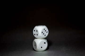 Backgammon dice with bokeh effect