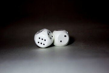 Backgammon dice with bokeh effect