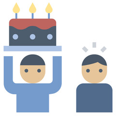 birthday flat style icon
