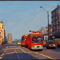 Obraz premium Morning in city