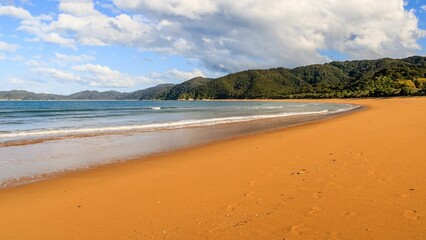Beautiful beach at the Abel Tasman National Park, New Zealand