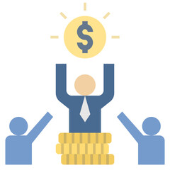 capitalism flat style icon