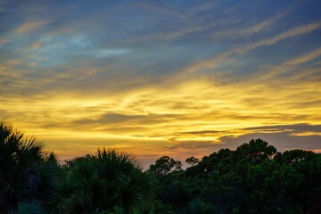 Beautiful sunset in the Saint George Island, Florida