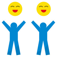 cheerful flat style icon