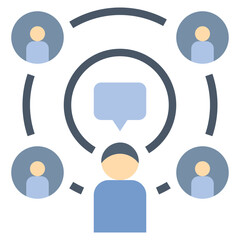 communication flat style icon