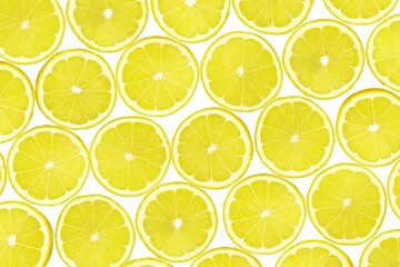 Fototapeta premium Lemon slices on a white background