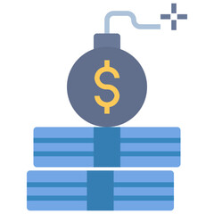 debt flat style icon
