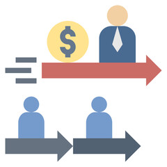 difference flat style icon