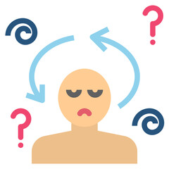 disorientation flat style icon