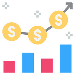 financial flat style icon