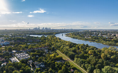 Warsaw, late summer, view from the south towards the center