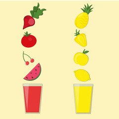 Vegetable fruit fresh healthy drink healthy cocktail