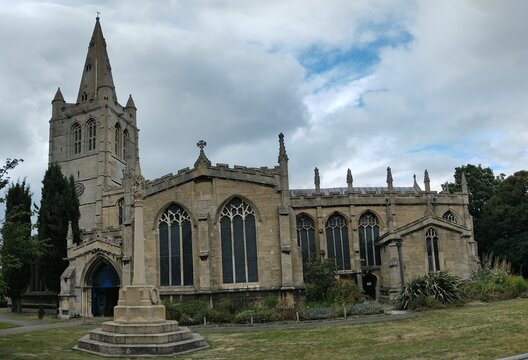 Ancient All Saints' Church, Oakham on a cloudy day