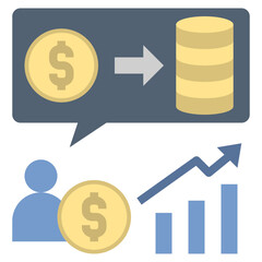 investment flat style icon