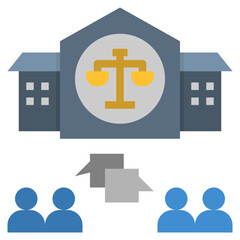 Fototapeta premium litigation flat style icon
