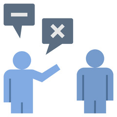 negative flat style icon