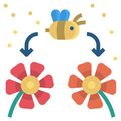 pollination flat style icon
