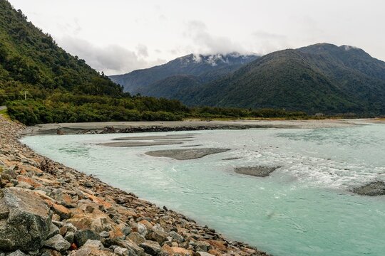 Beautiful View Of Wanganui River In West Coast, New Zealand