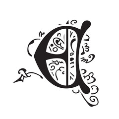 Naklejka premium Medieval Letter E