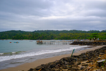 Abstract Defocused Blurred Background The beauty of the coast in the Pangandaran area - Indonesia. Not Focus