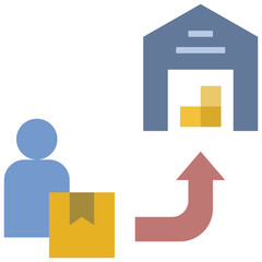 reverse flat style icon