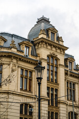Fototapeta na wymiar Historic building architecture in Bucharest, Romania, 2022