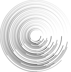 Radial speed Lines in Circle Form for comic books . Explosion background . Vector Illustration .Technology round Logo . Circular Design element . Abstract Geometric shape . Sunburst .