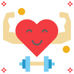 strength flat style icon