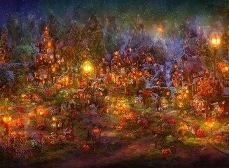 Obraz premium Halloween Town