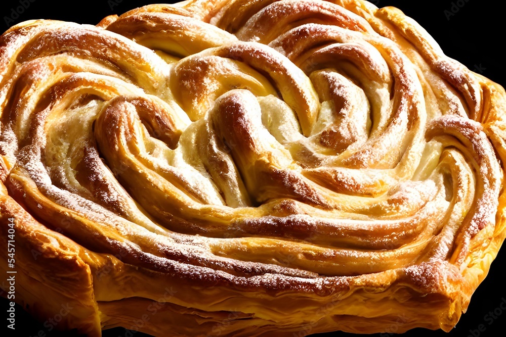 Sticker danish pastry, sweet food item for breakfast, traditional snack